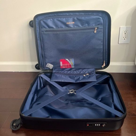 Roberto Cavalli Black Logo Hardshell Carry-On Suitcase Luggage NWT $550 - Picture 11 of 14